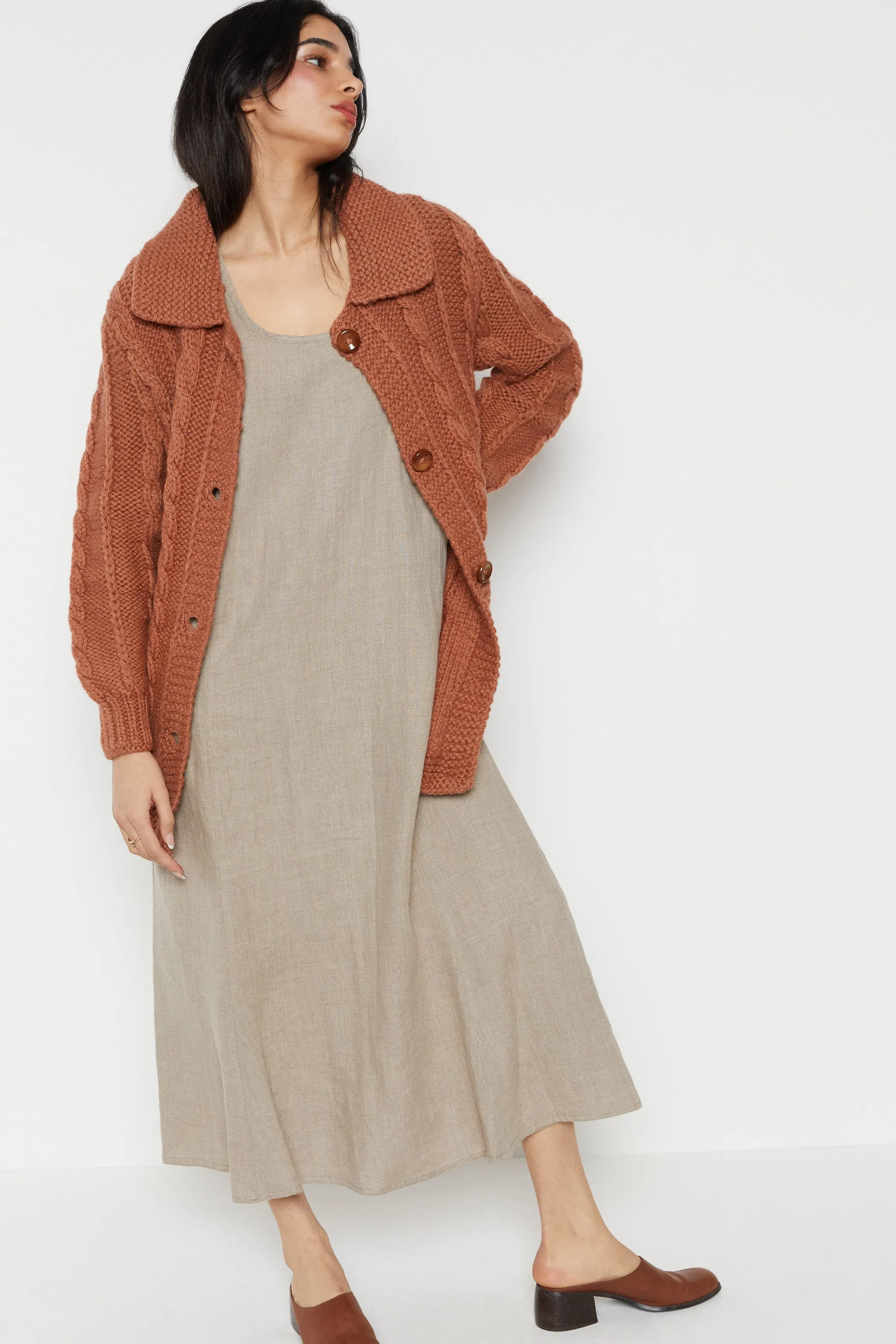 60s Copper Wool Cardigan S