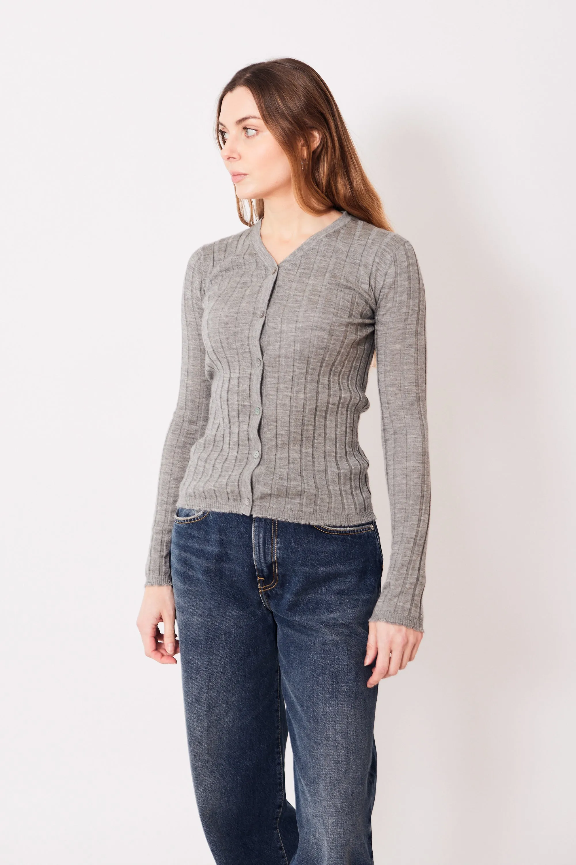 6397 Wide Rib Cardigan