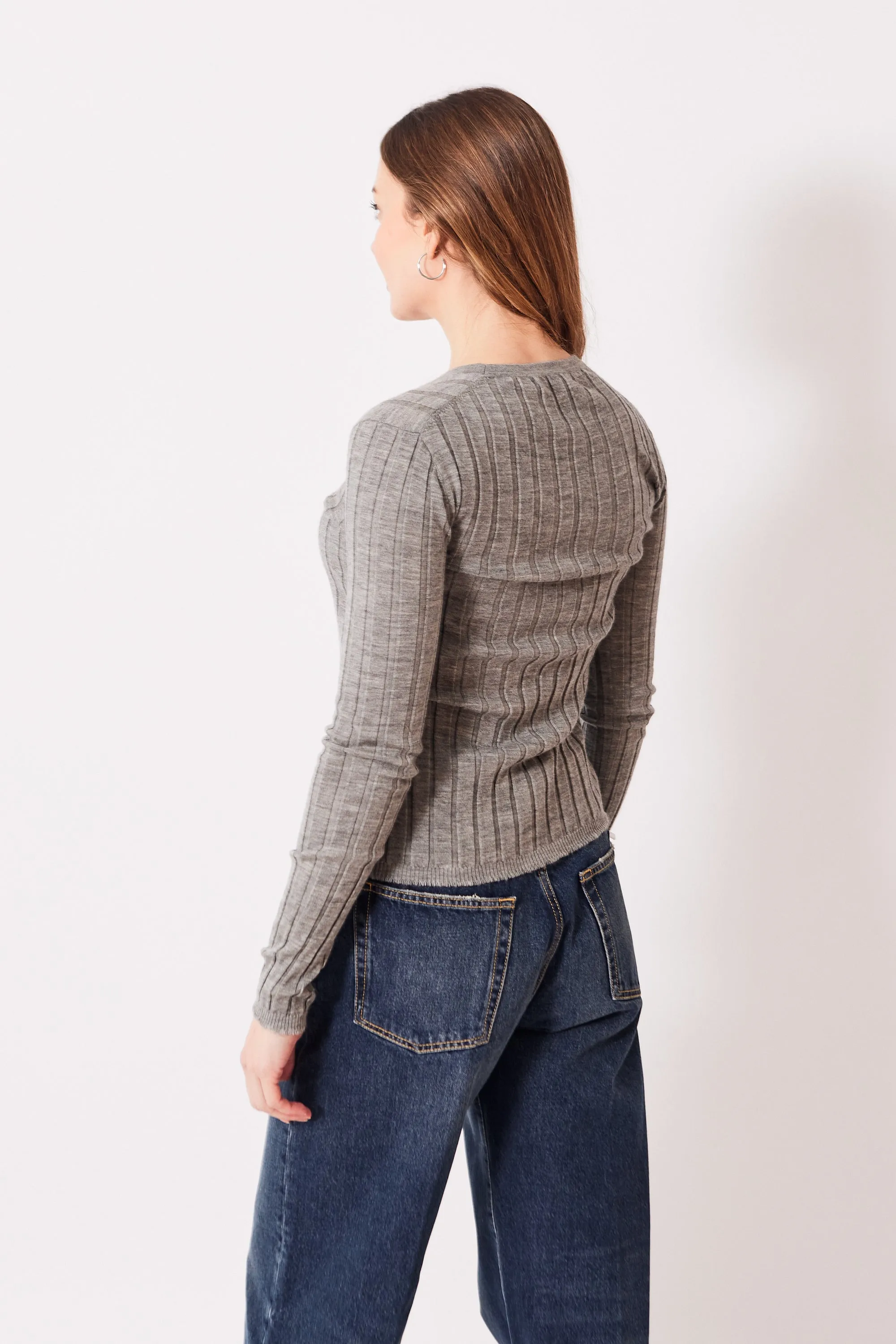 6397 Wide Rib Cardigan