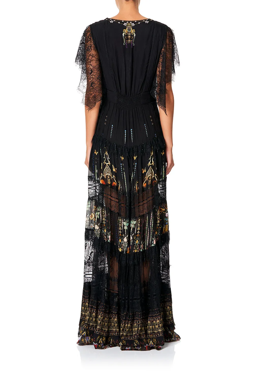 BUTTON UP DRESS WITH LACE INSERT REBELLE REBELLE