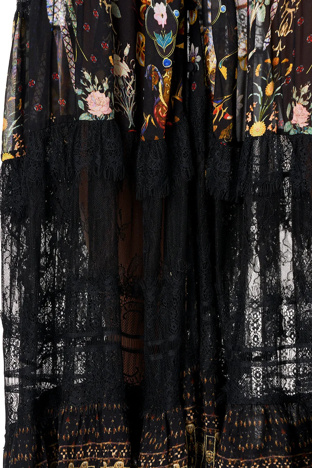 BUTTON UP DRESS WITH LACE INSERT REBELLE REBELLE