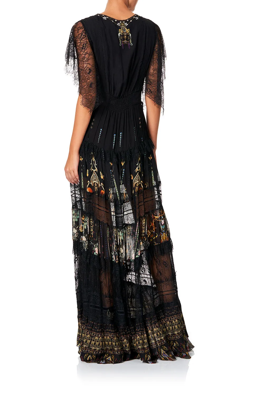 BUTTON UP DRESS WITH LACE INSERT REBELLE REBELLE
