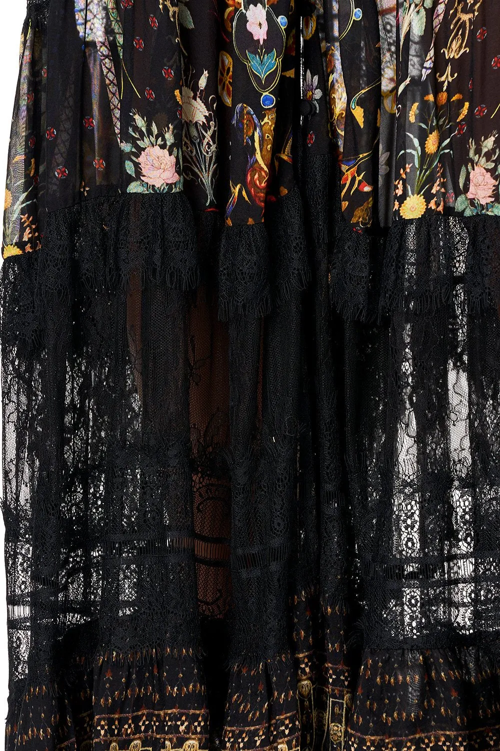 BUTTON UP DRESS WITH LACE INSERT REBELLE REBELLE