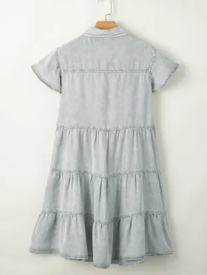 Button-Up Tiered Dress