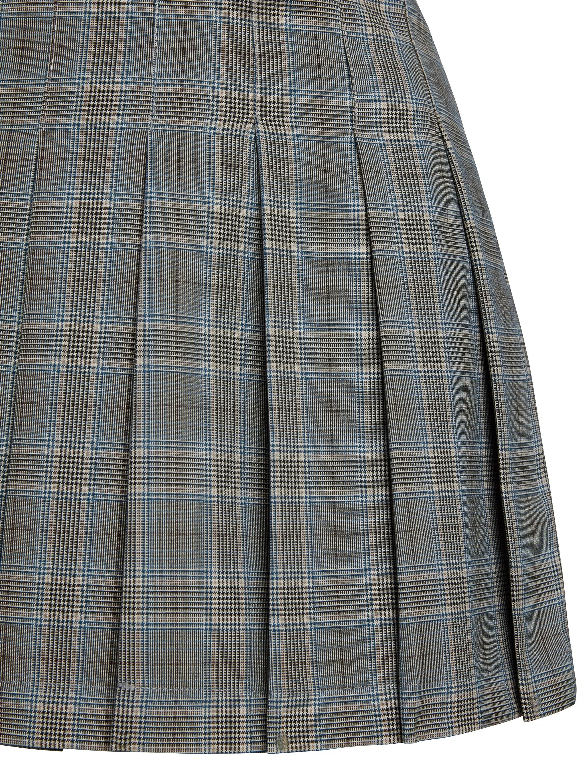 Classic Pleated Skirt - Earl Grey Plaid