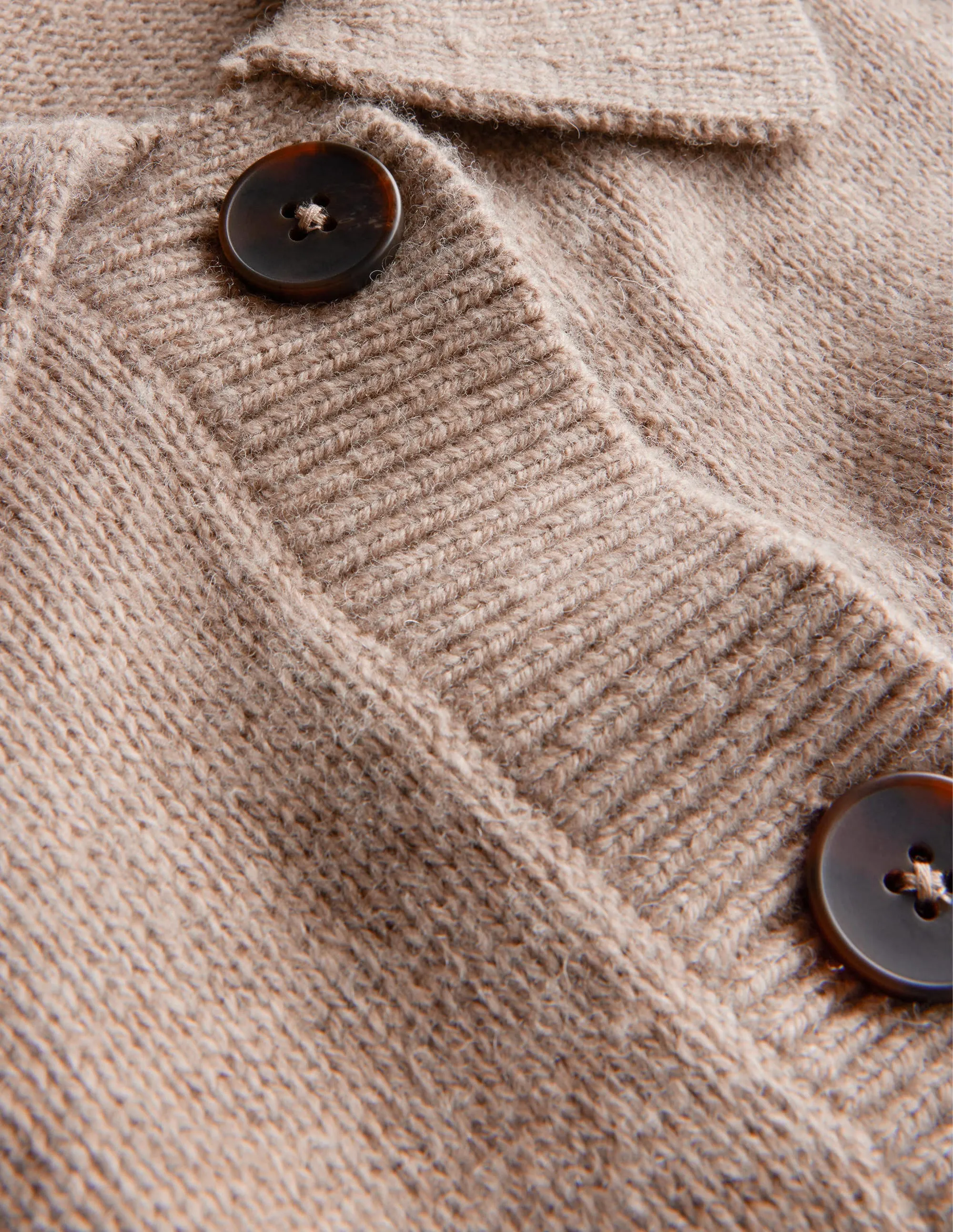 Collared Cardigan-Dark Mink Melange