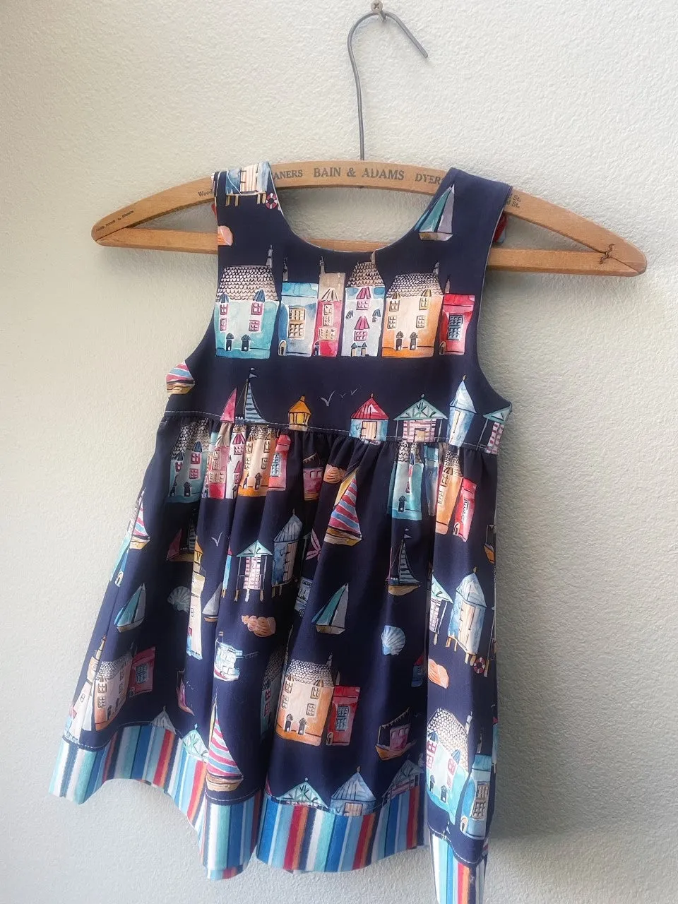 Dress, Navy Blue Beach Dress, Cotton, Summer Girls Dress