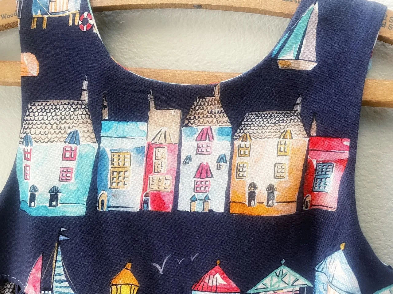 Dress, Navy Blue Beach Dress, Cotton, Summer Girls Dress