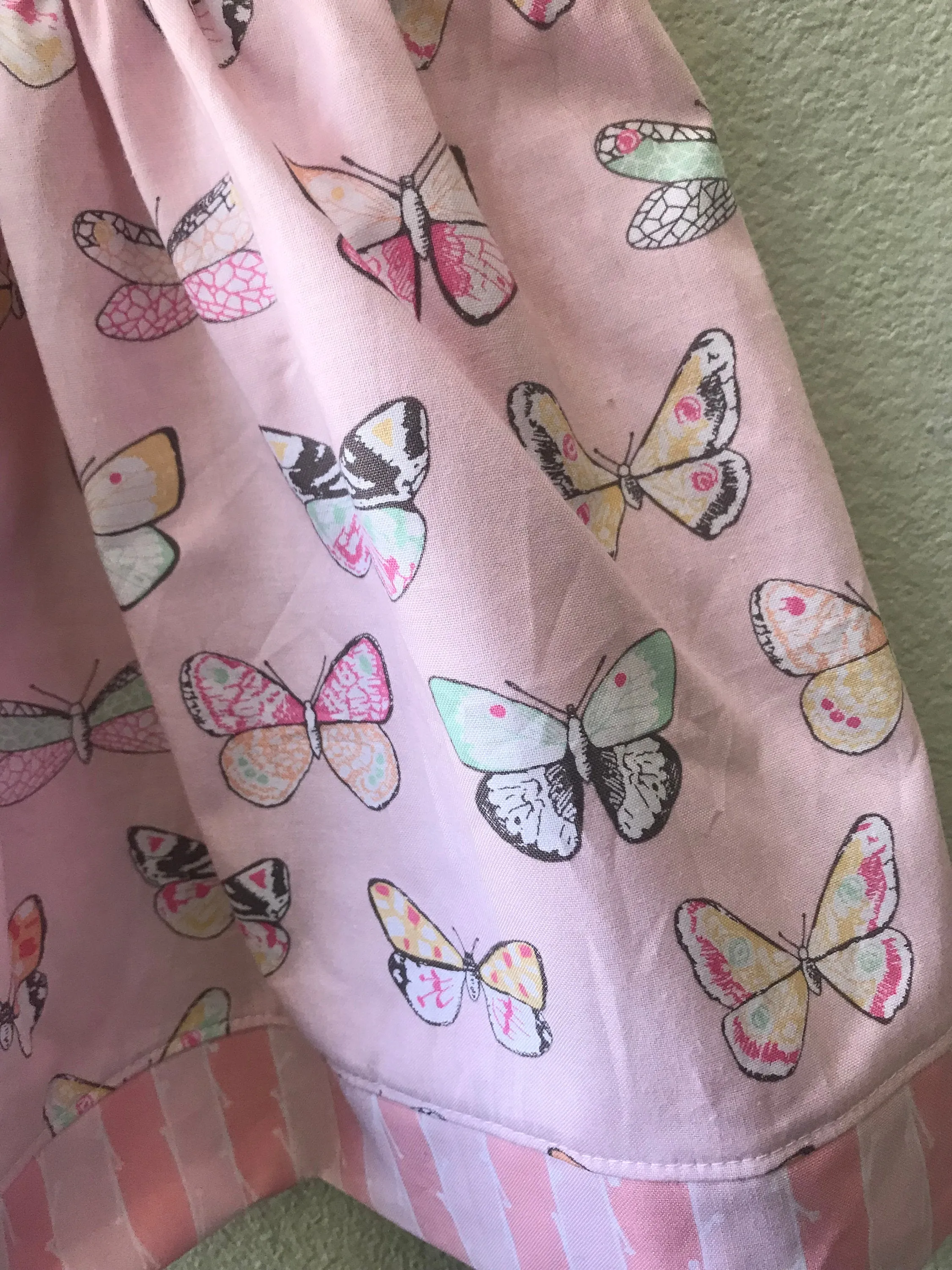 Dress, Pink Butterfly Cotton Beach Dress, Summer Girls Dress