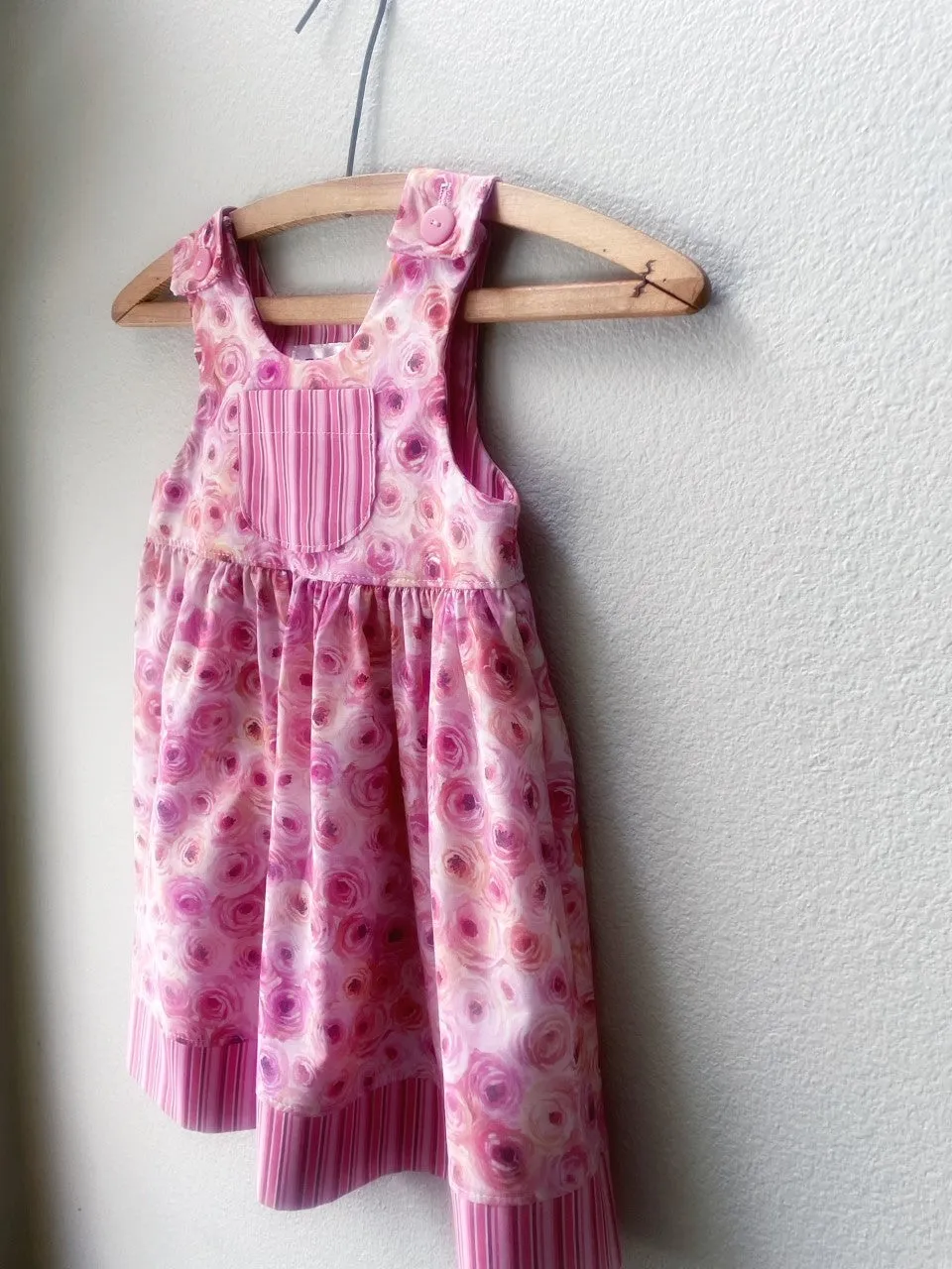 Dress, Pink Rose Cotton Girls Sundress