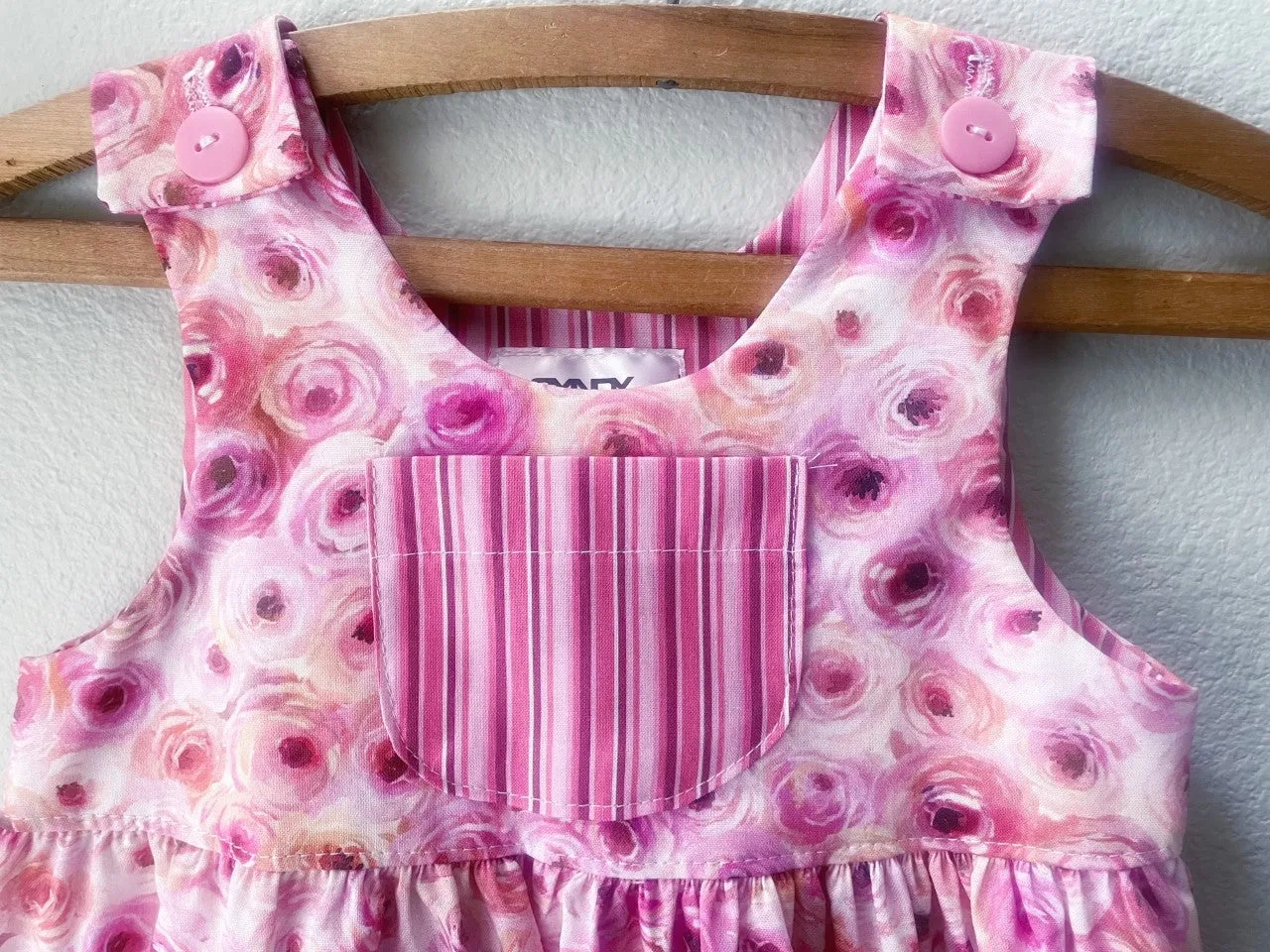 Dress, Pink Rose Cotton Girls Sundress