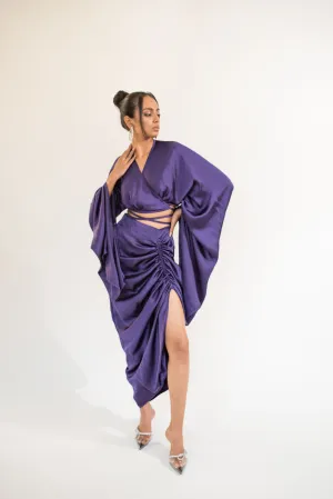 Gathered midi skirt