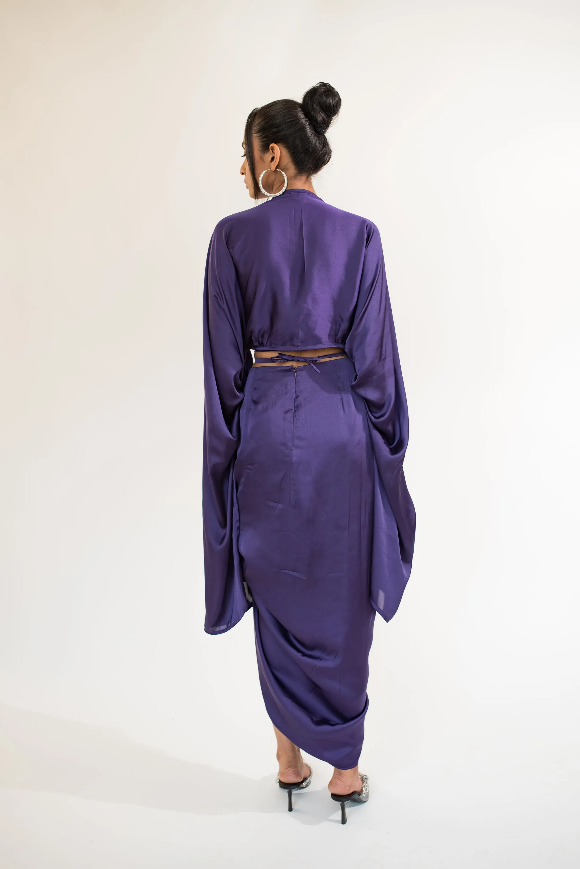 Gathered midi skirt