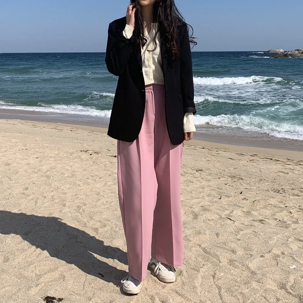 [Korean Style] Cherry Bloom Wide Leg Trousers