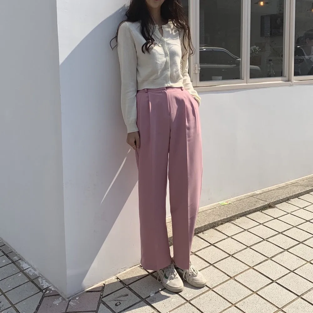 [Korean Style] Cherry Bloom Wide Leg Trousers