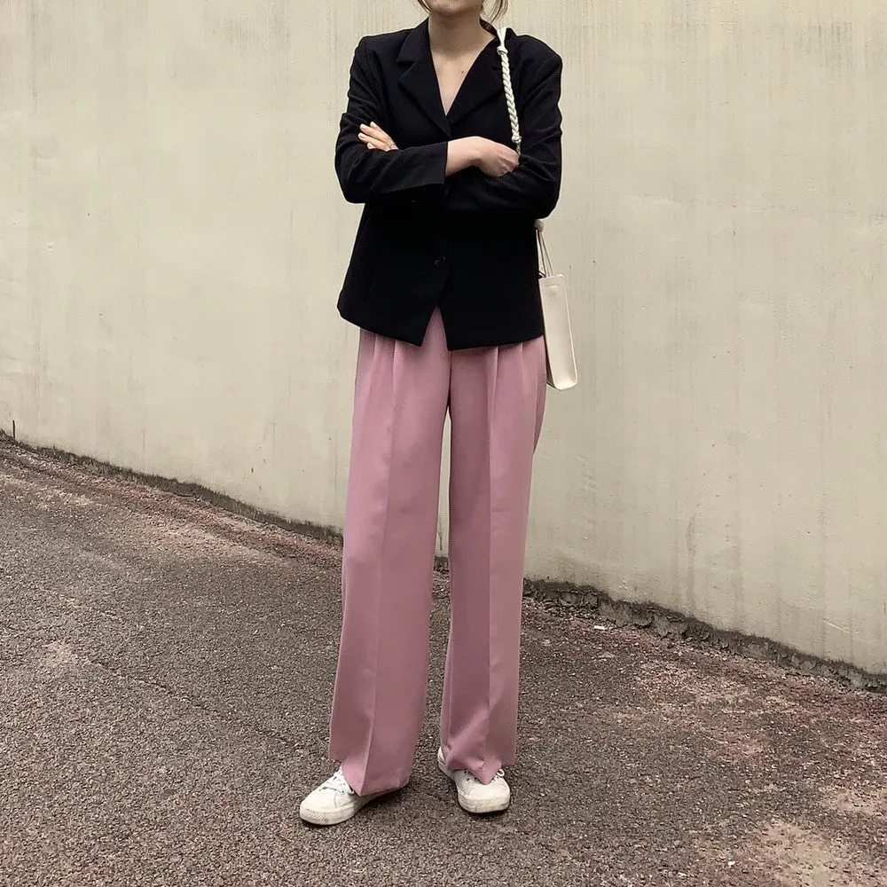 [Korean Style] Cherry Bloom Wide Leg Trousers