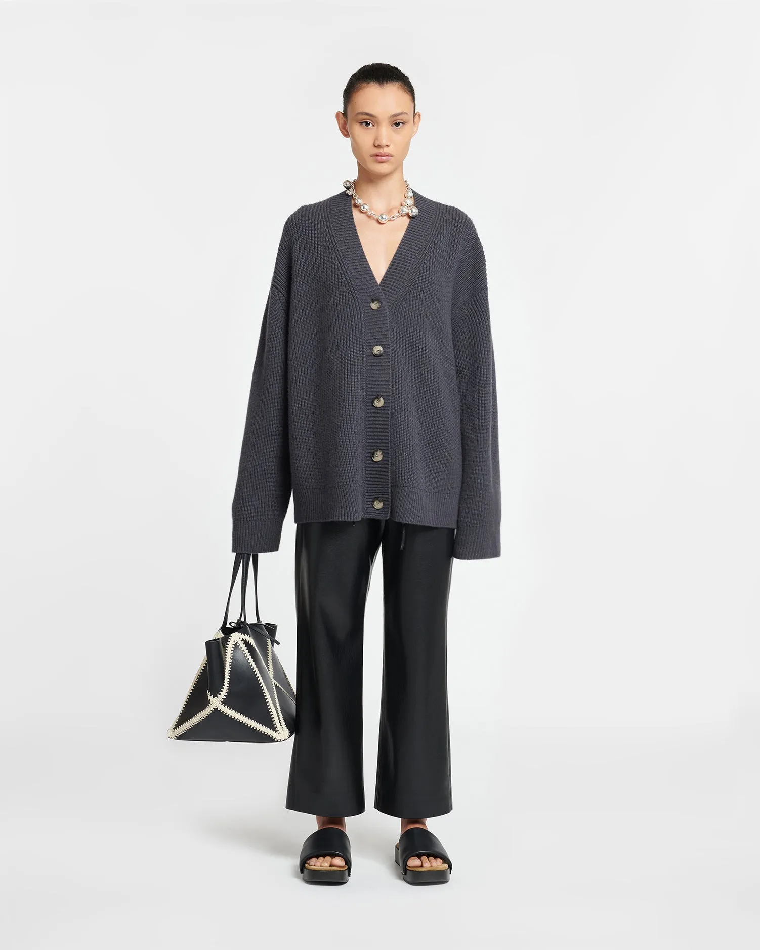 Laran - Cashmere-Blend Cardigan - School Grey