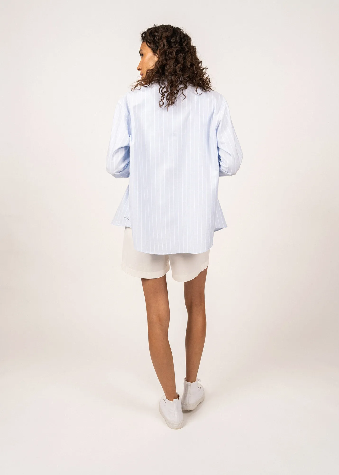 Myriam striped shirt - in cotton (CIEL/BLANC)