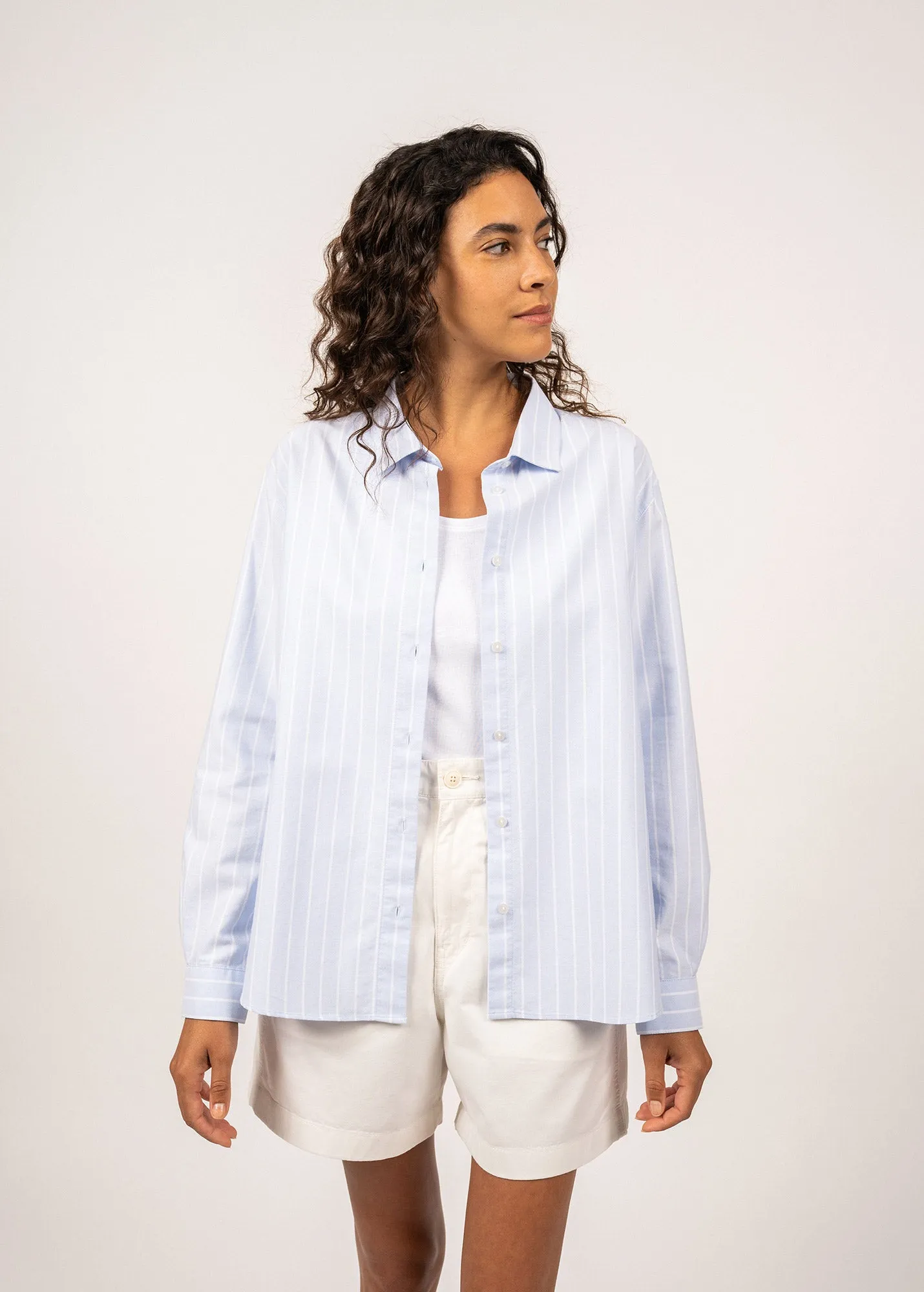 Myriam striped shirt - in cotton (CIEL/BLANC)
