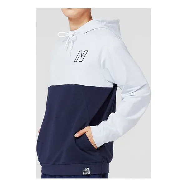 New Balance Men's New Balance Athleisure Casual Sports Colorblock Blue White Splicing Sweatshirt, white