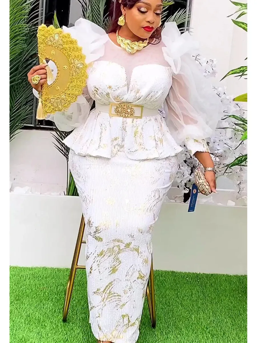 New Fashion Plus Size African Sequin Evening Dress for Women – Dashiki & Ankara Long Party Gown