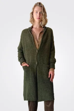 Oversized Alpaca Wool Blend Cardigan - Olive