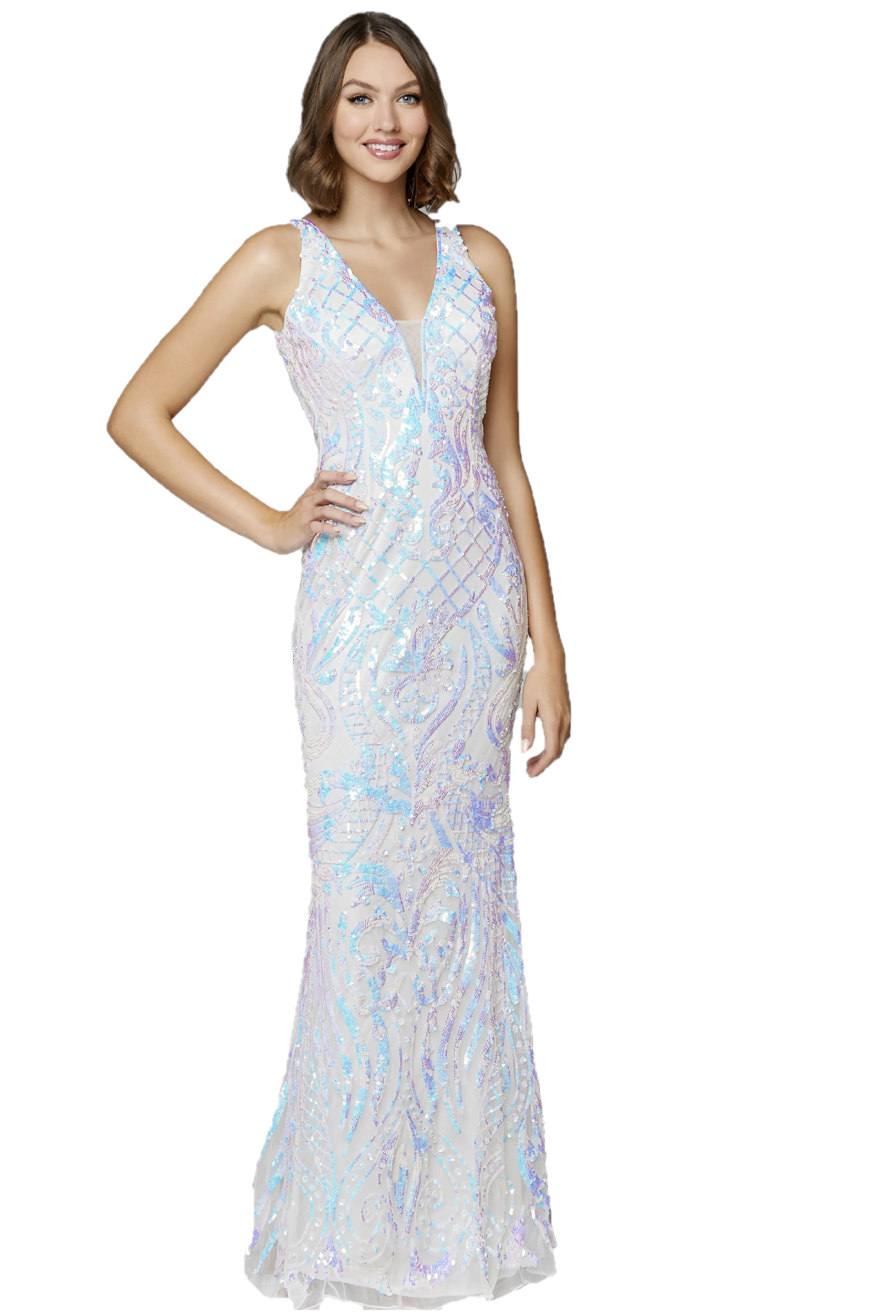 Primavera Couture 3612 Size 4, 16 Long Fitted Sequin Formal Prom Dress Pageant Gown Backless