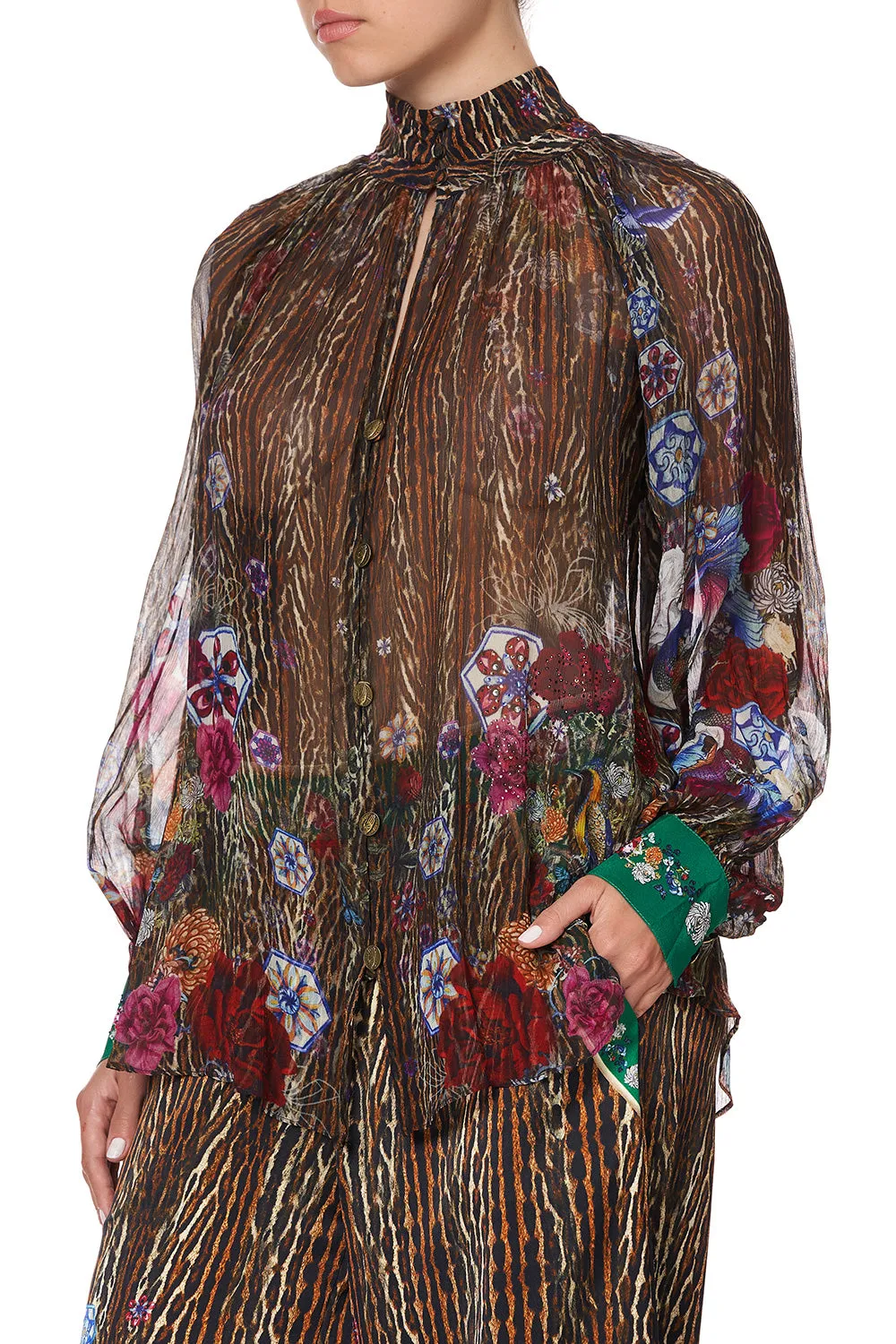 RAGLAN BUTTON UP SHIRT JEWEL OF JUPITER