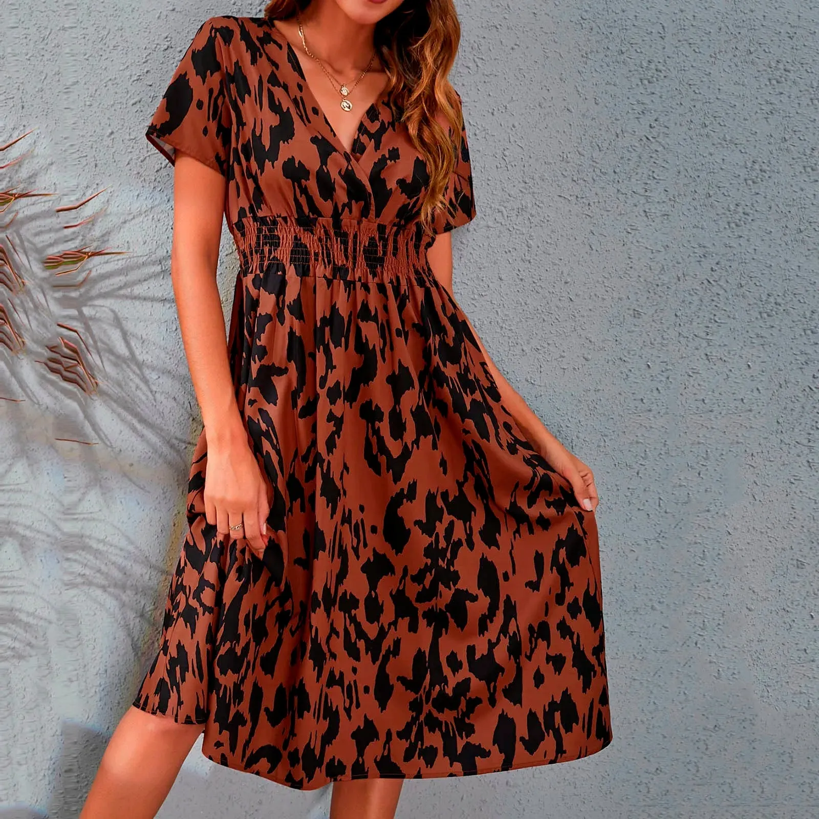 Sleeve Ruffle Floral Print Mini V Neck Boho Casual Beach A-line Casual Short Dress