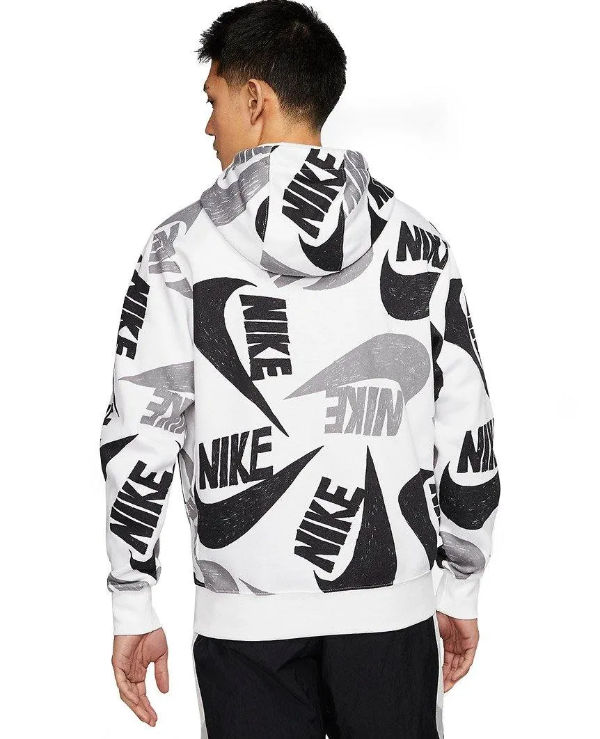 Sportswear Club Pullover Hoodie Black White