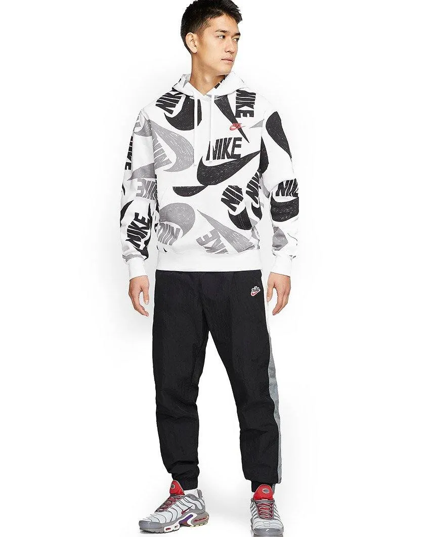 Sportswear Club Pullover Hoodie Black White