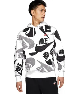 Sportswear Club Pullover Hoodie Black White