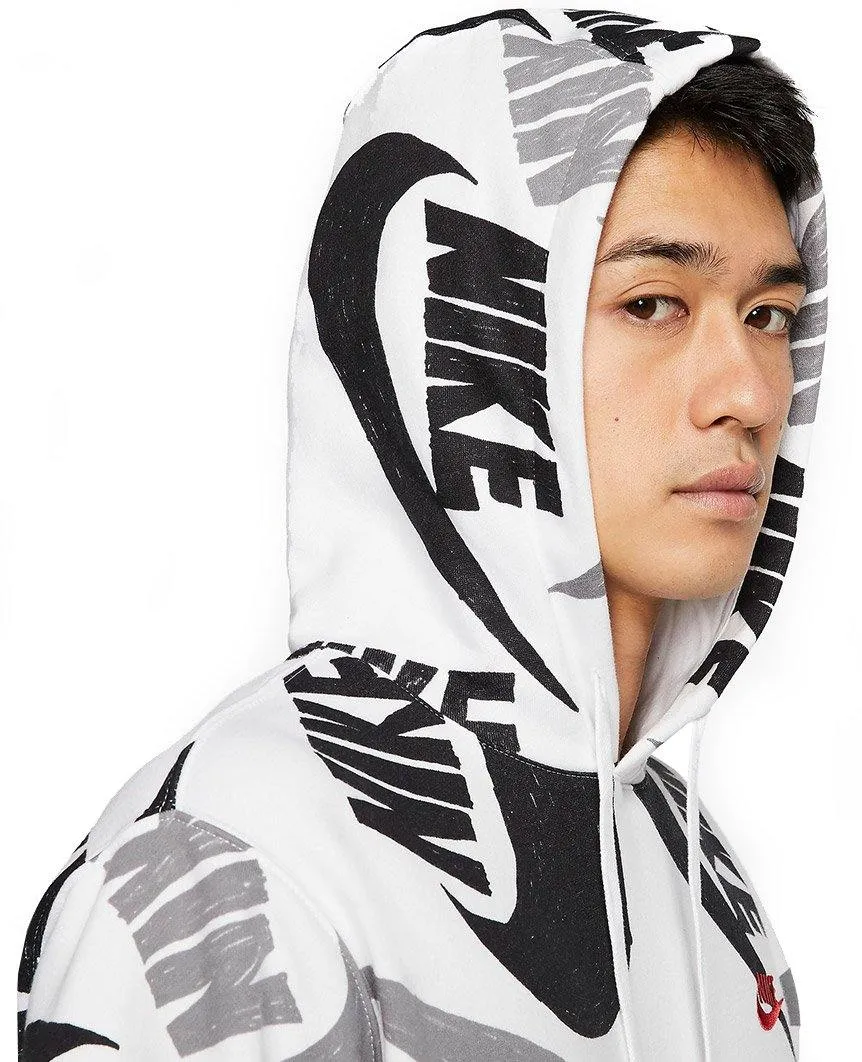 Sportswear Club Pullover Hoodie Black White