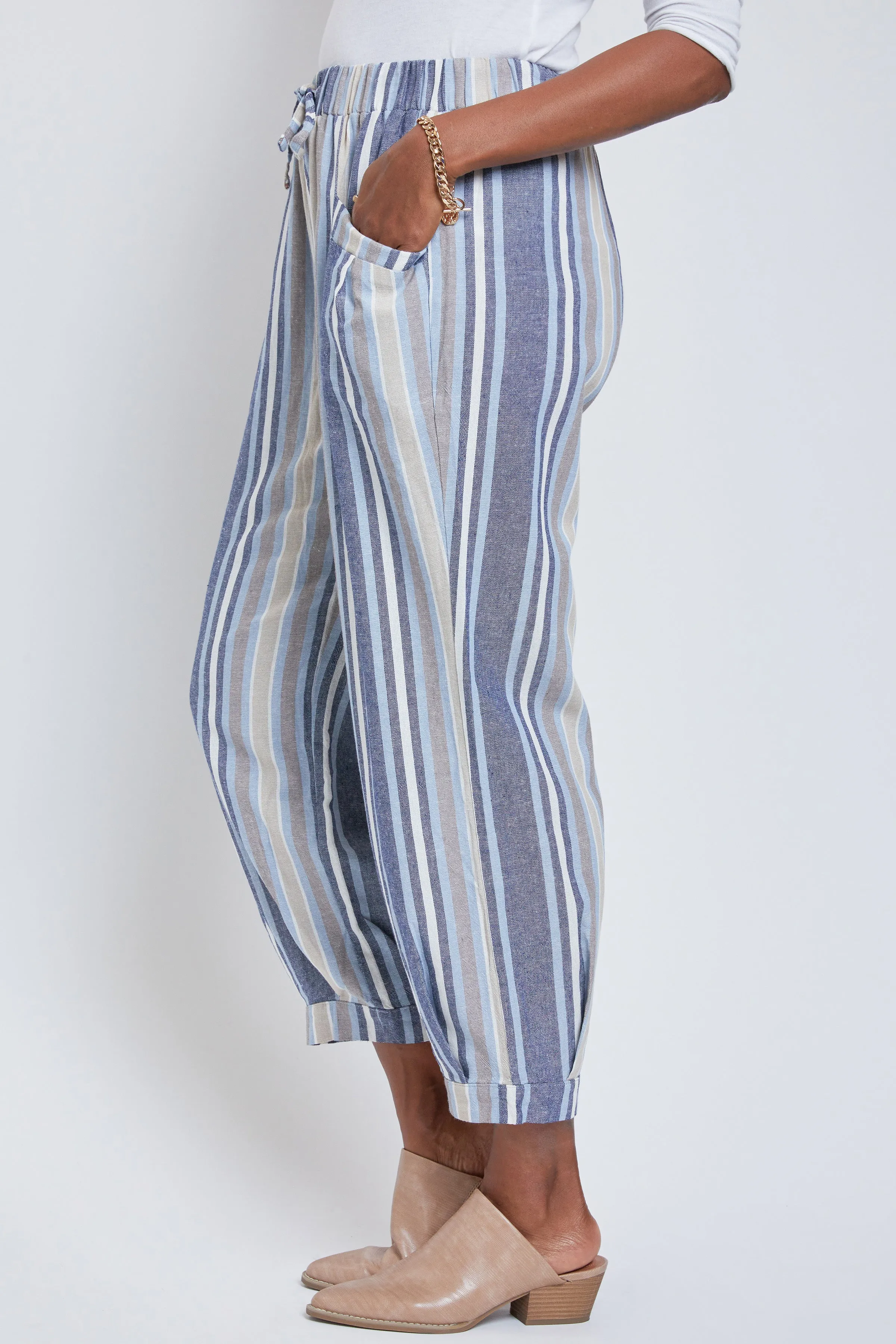 Women's Linen Joggers With Banded Hem