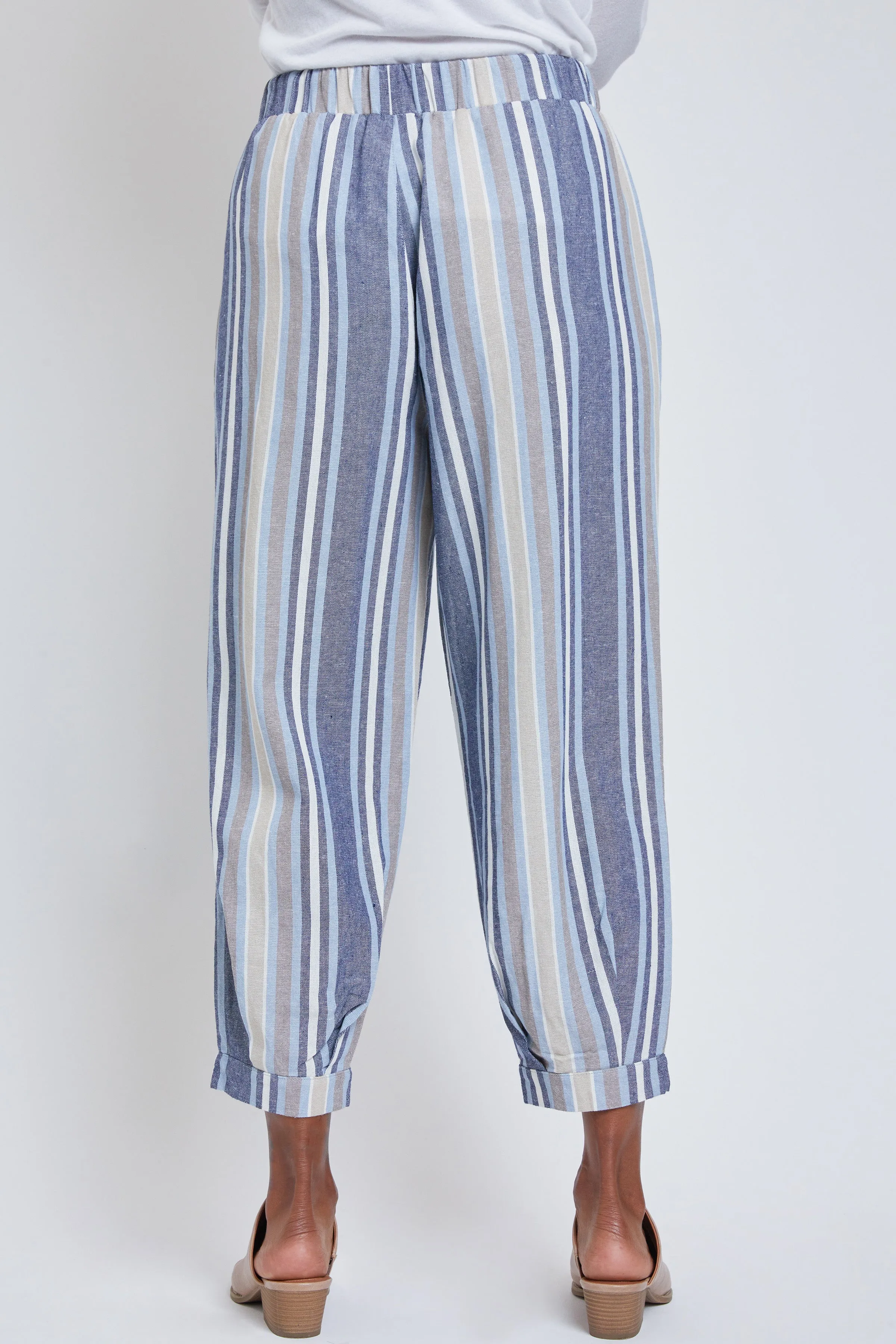 Women's Linen Joggers With Banded Hem