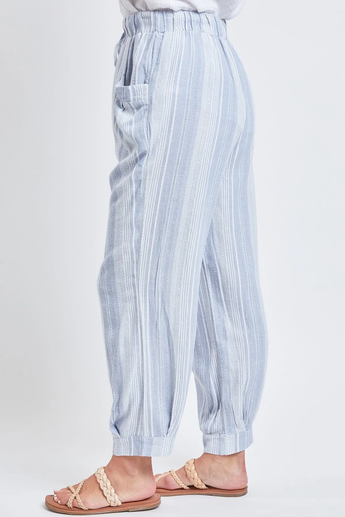 Women's Linen Joggers With Banded Hem