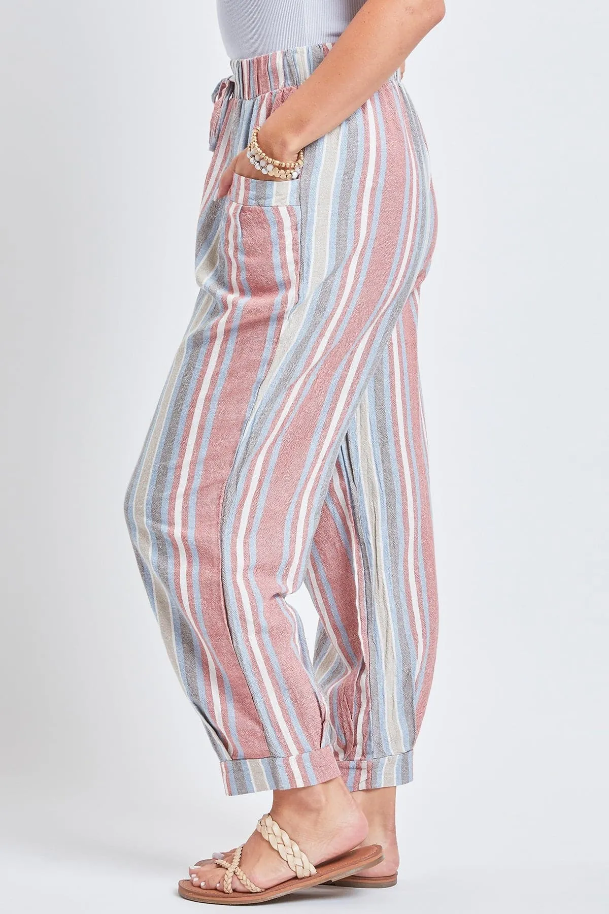 Women's Linen Joggers With Banded Hem