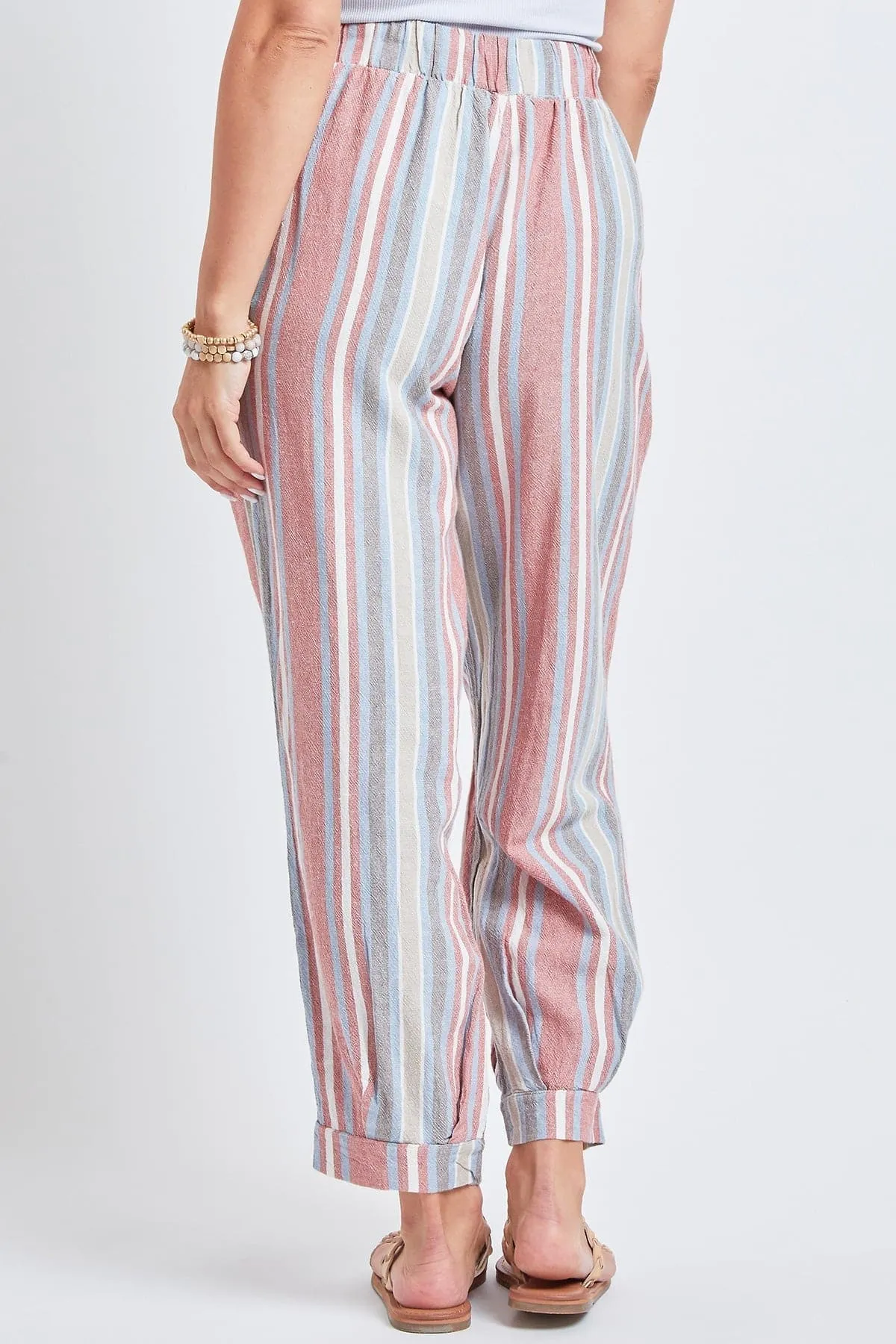 Women's Linen Joggers With Banded Hem