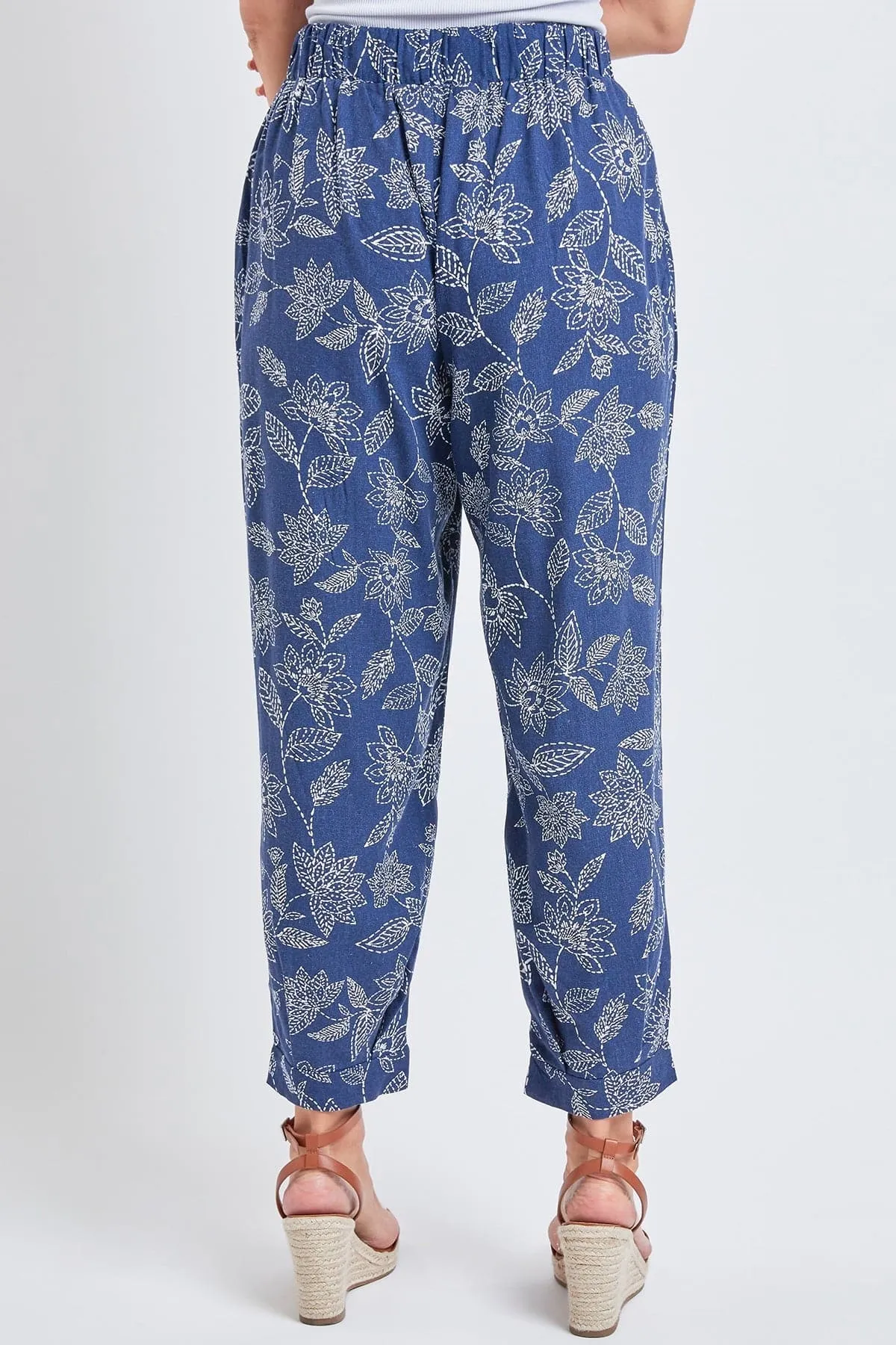 Women's Linen Joggers With Banded Hem